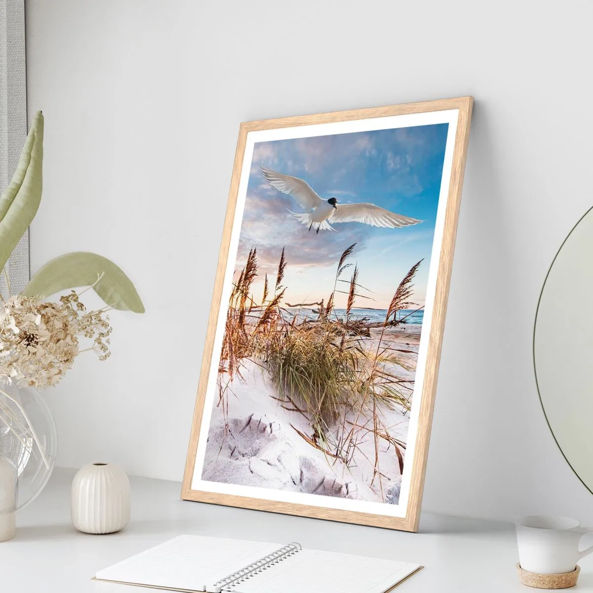 Affisch i ram av ljusek - Vind från havet - 50x70 cm