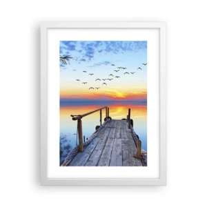 Affisch i vit ram - Dags att vända hem... - 30x40 cm