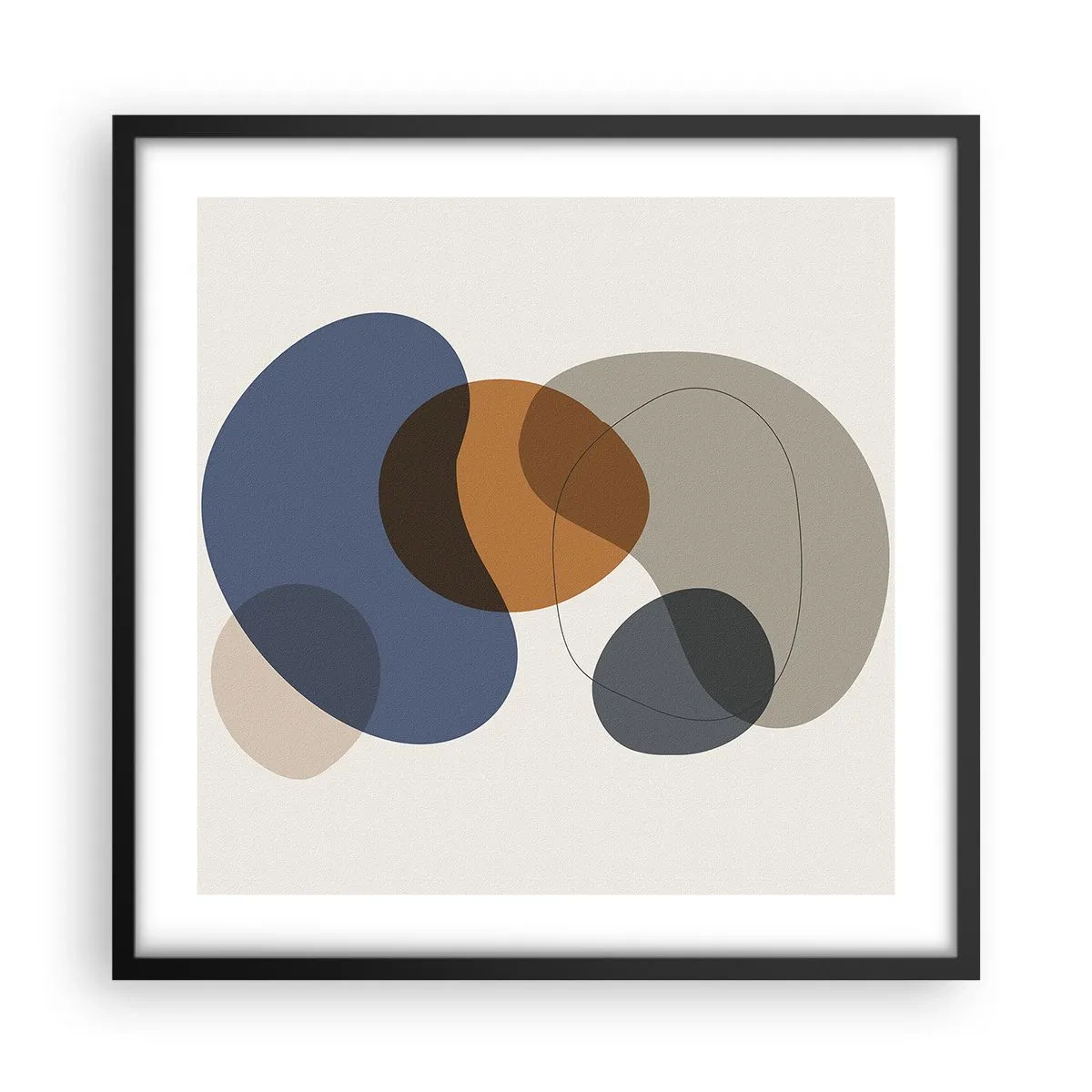 Affisch i svart ram - Färgernas droppar - 50x50 cm