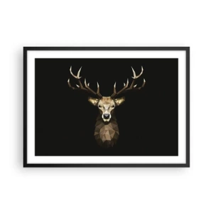 Affisch i svart ram - Kubistisk hjort - 70x50 cm