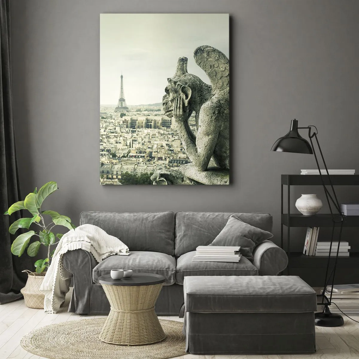 Canvastavla - Bild på duk - Ett samtal i Paris - 50x70 cm
