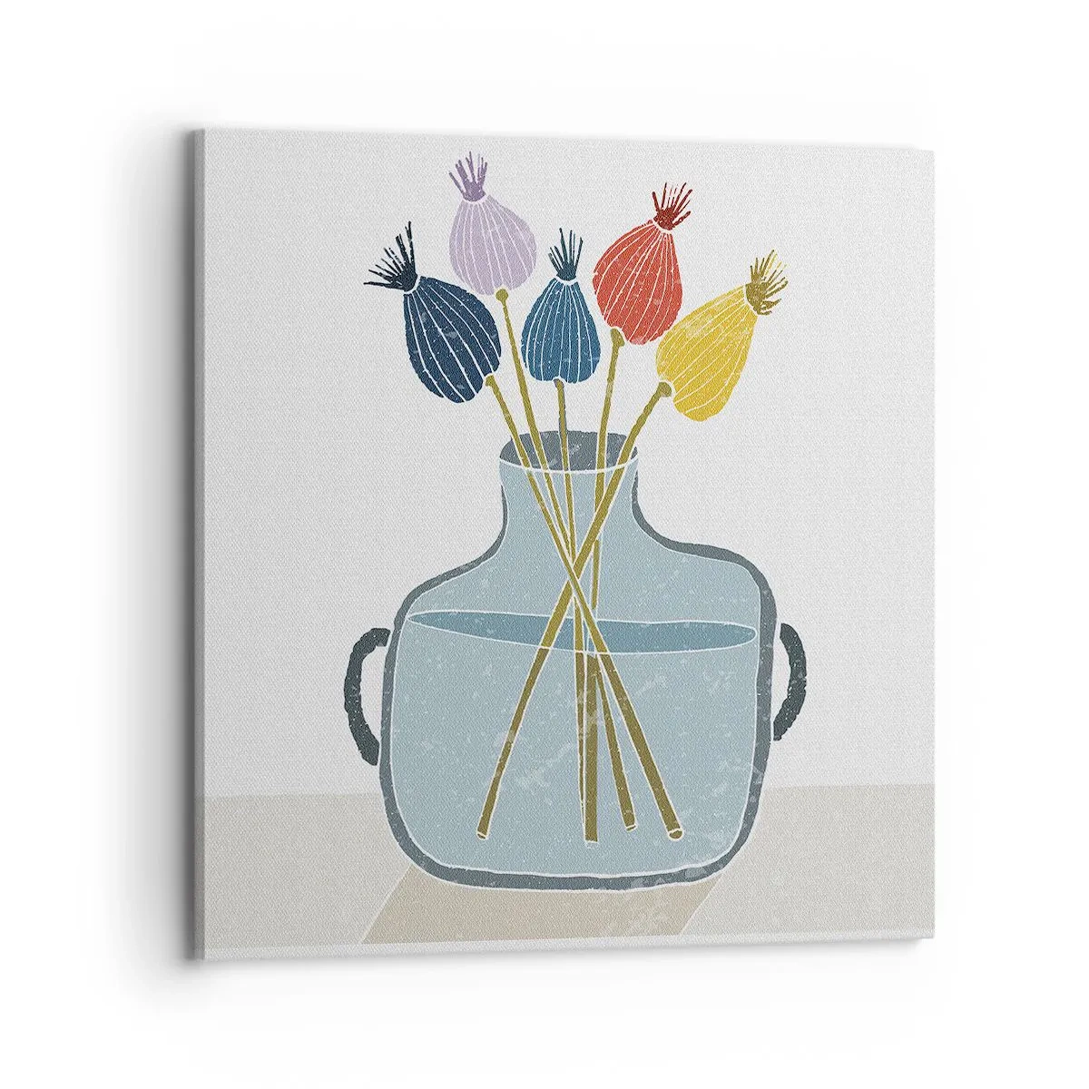 Canvastavla - Bild på duk - Vallmovas - 70x70 cm