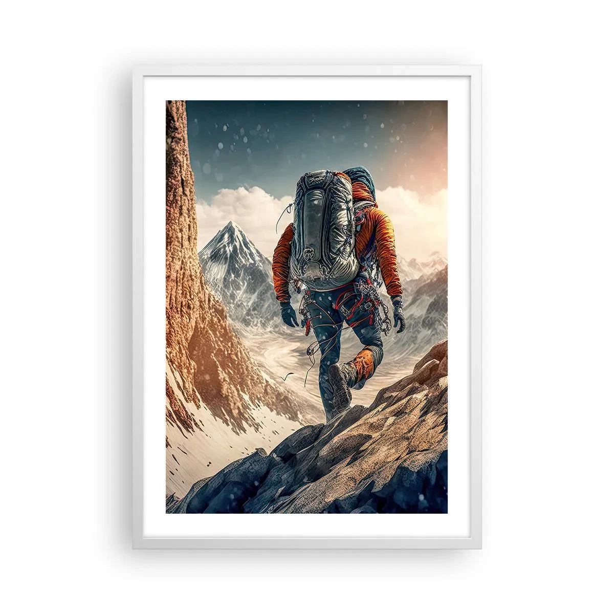 Affisch i vit ram - Ensam krigare - 50x70 cm