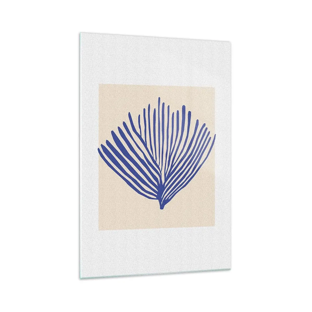 Glastavla - Bild på glas - Blå solfjäder - 70x100 cm