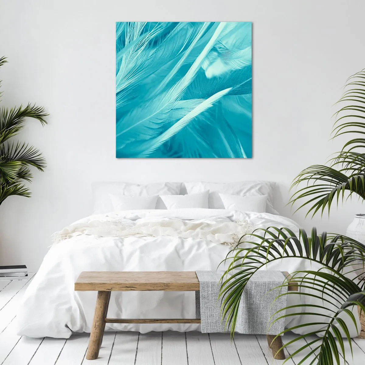 Canvastavla - Bild på duk - Drunkna i dun - 70x70 cm