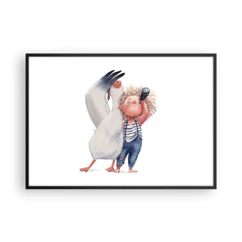 Affisch i svart ram - Stora resans plan - 100x70 cm