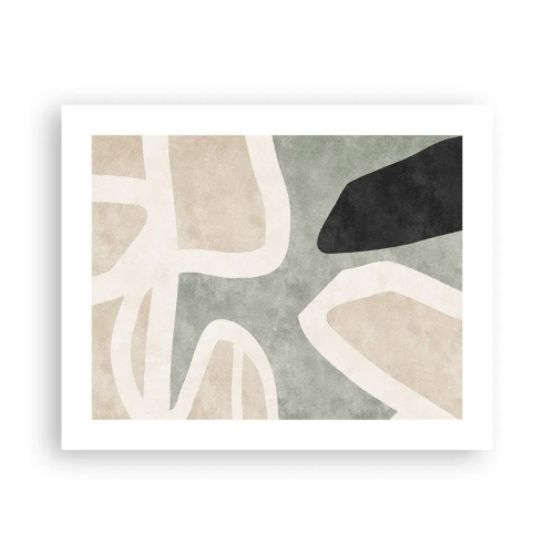 Affisch - Komposition med svart motiv - 50x40 cm