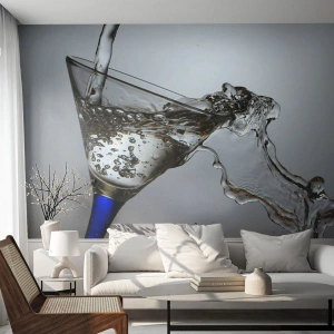 Självhäftande Fototapet Deluxe Sticker - Kristallklart vatten i kristallglas - Glas, Cocktail, Gastronomi - 100x70 cm