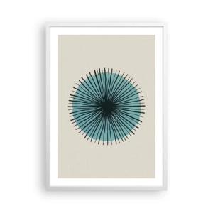 Affisch i vit ram - Radier mot blått - 50x70 cm