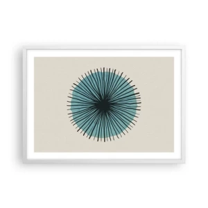Affisch i vit ram - Radier mot blått - 70x50 cm