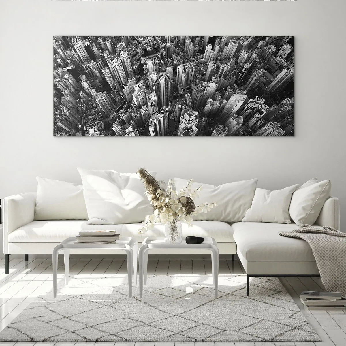 Glastavla - Bild på glas - Hela tiden högre och högre - 100x40 cm