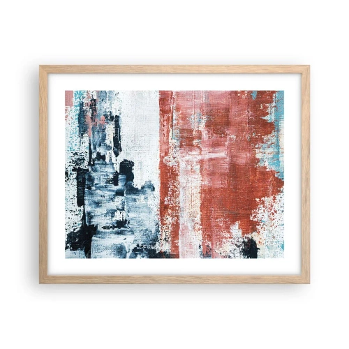 Affisch i ram av ljusek - Abstrakt halvt om halvt - 50x40 cm