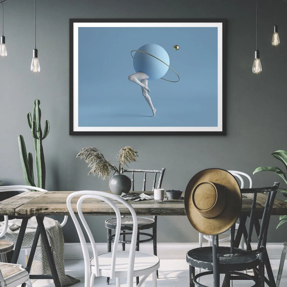 Affisch i svart ram - Och planeterna blir galna - 70x50 cm