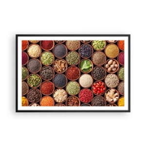 Affisch i svart ram - Världens alla smaker - 91x61 cm