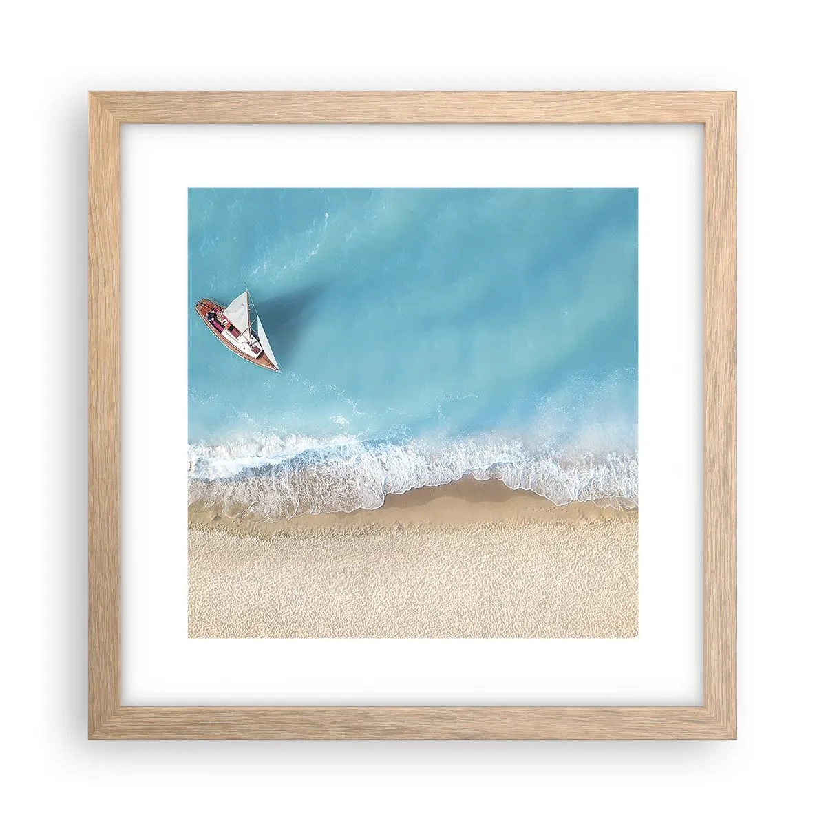 Affisch i ram av ljusek - På gränsen mellan blå och guld - 30x30 cm