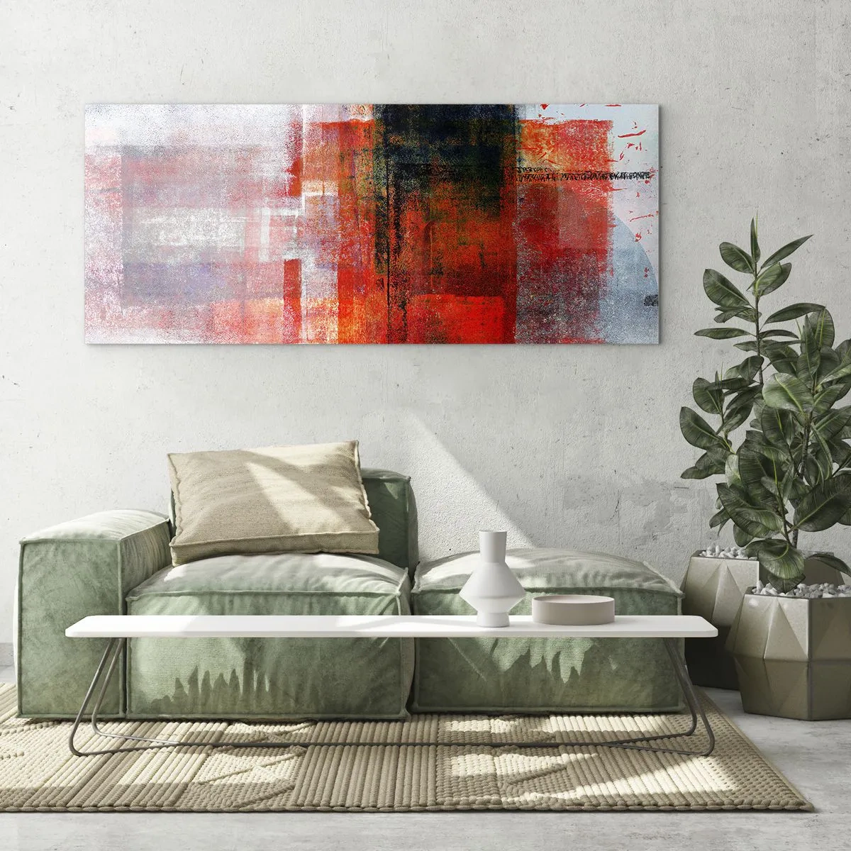 Glastavla - Bild på glas - Glödande komposition - 100x40 cm