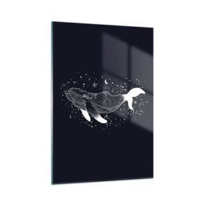 Glastavla - Bild på glas - I universumets hav - 50x70 cm
