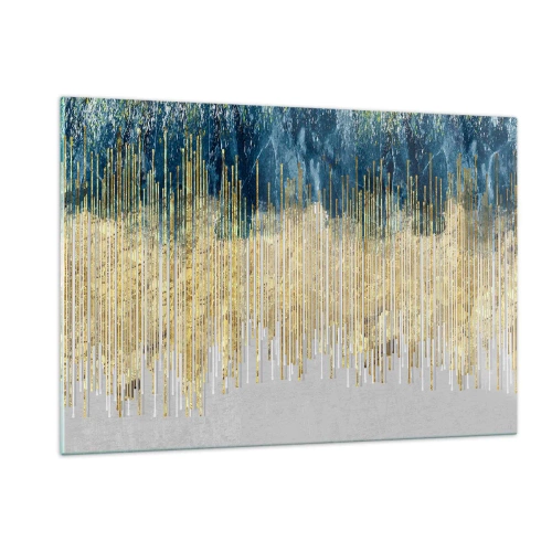 Glastavla - Bild på glas - Förgylld gräns - 120x80 cm