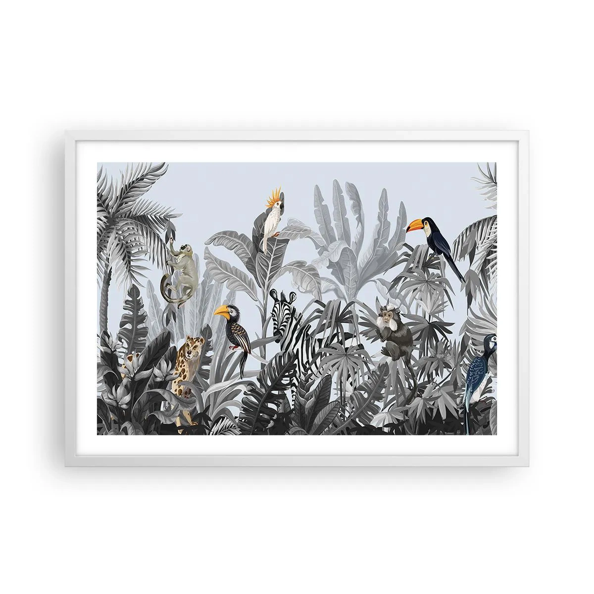 Affisch i vit ram - Afrikansk saga - 70x50 cm