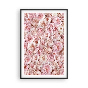 Affisch i svart ram - Strödd med rosor - 61x91 cm