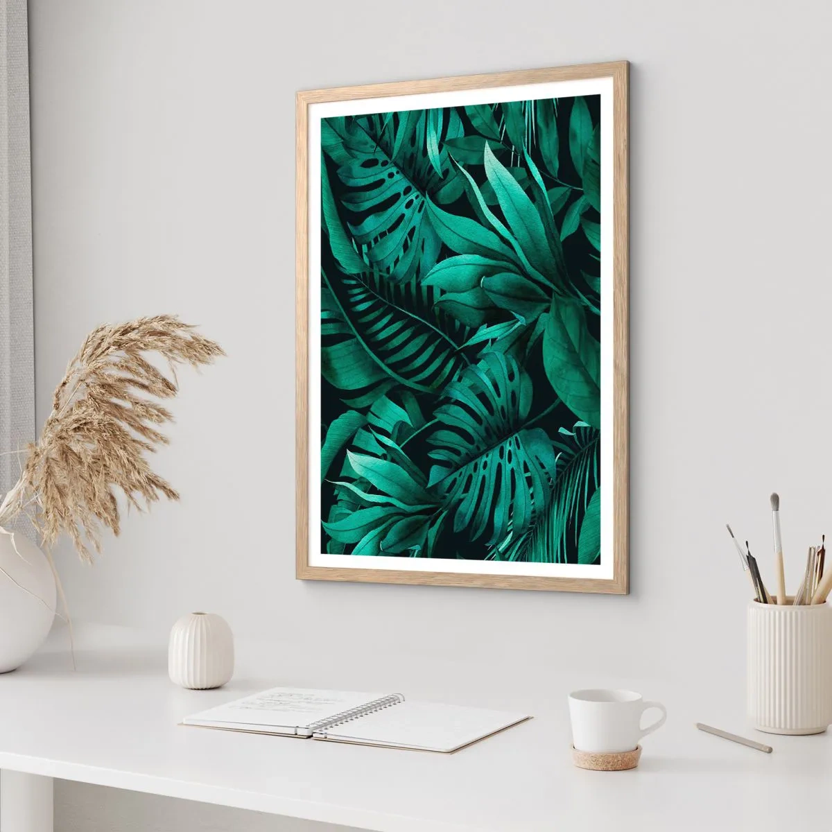 Affisch i ram av ljusek - Tropiska grönskans djup - 30x40 cm