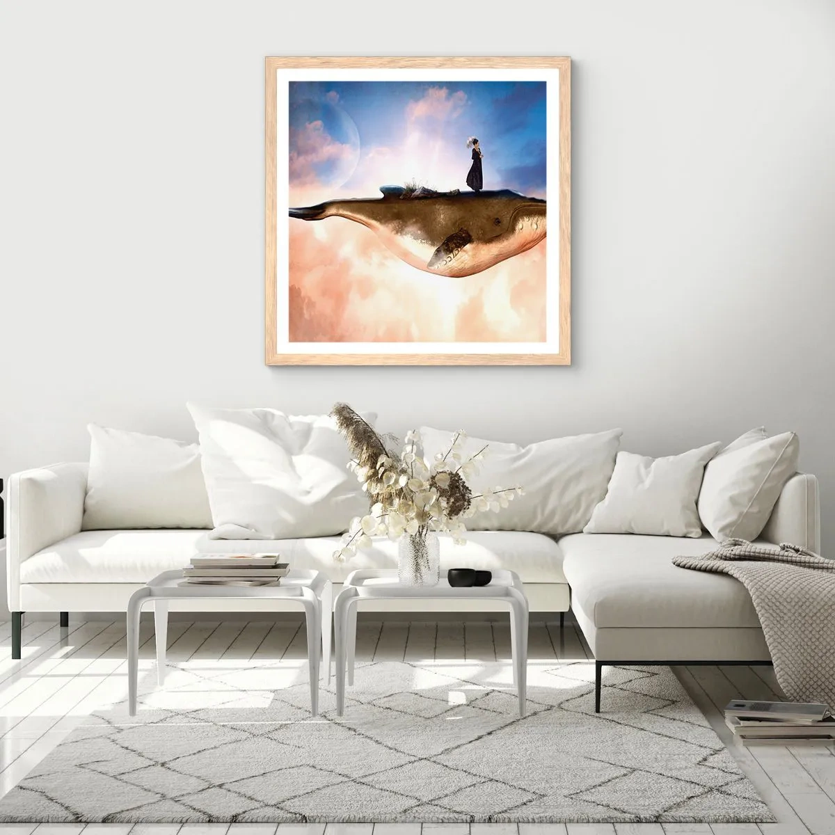 Affisch i ram av ljusek - Överrealistisk resa - 50x50 cm