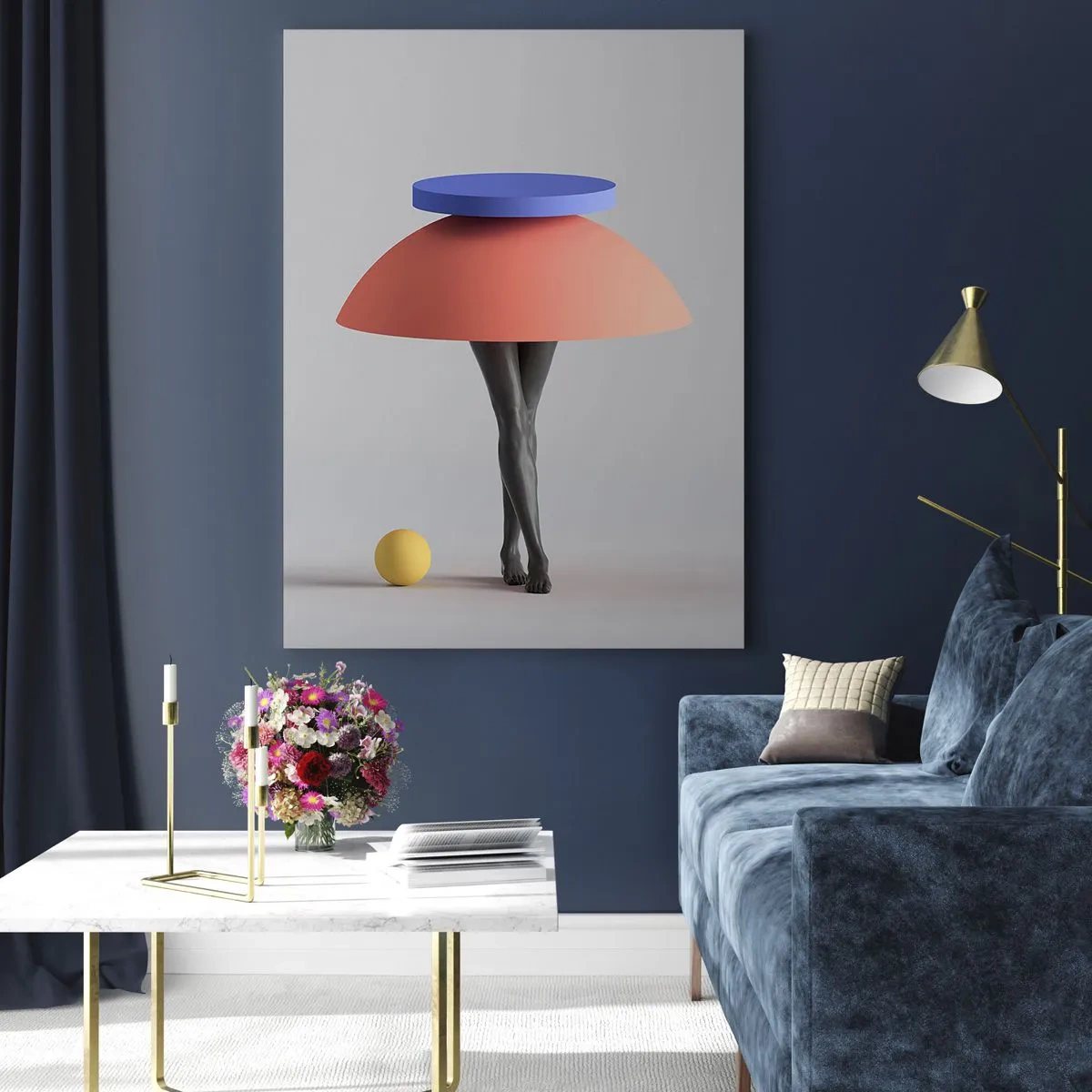 Glastavla - Bild på glas - Surrealistisk komposition - 80x120 cm