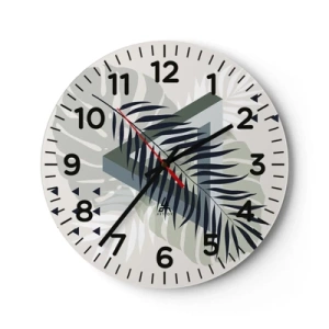 Väggklocka - Klocka på glas - Natur och geometri – två ordningar? - 40x40 cm