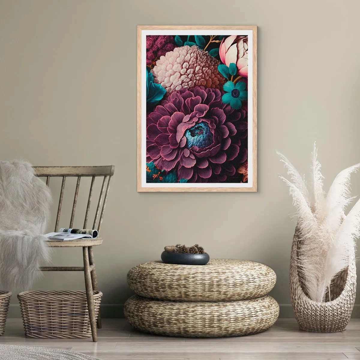 Affisch i ram av ljusek - Natur i överflöd - 30x40 cm