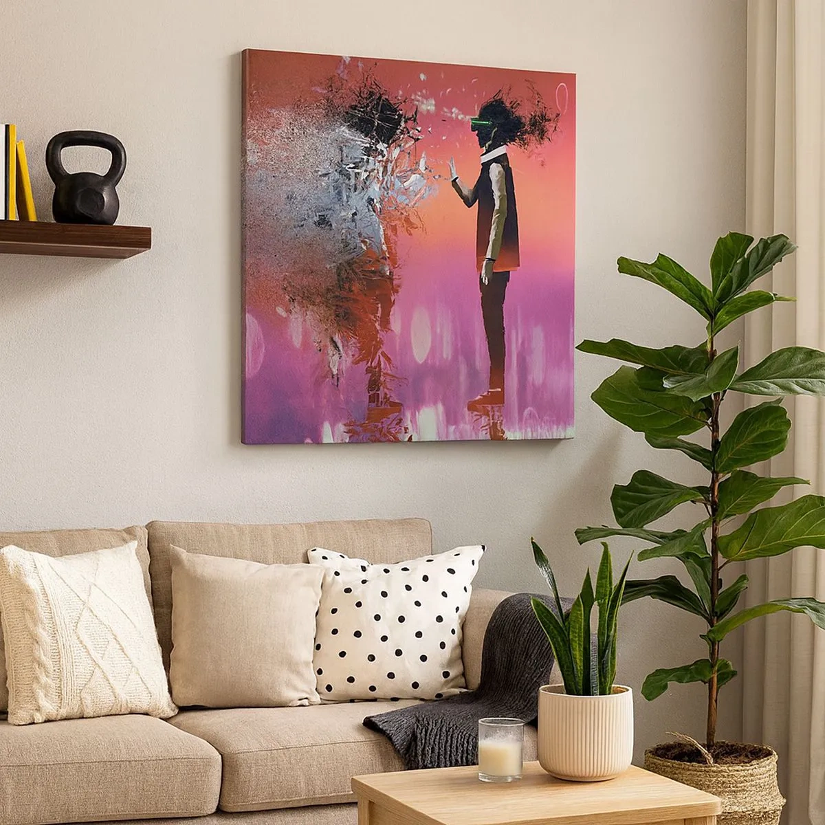 Canvastavla - Bild på duk - Kan man titta in i sig själv? - 30x30 cm