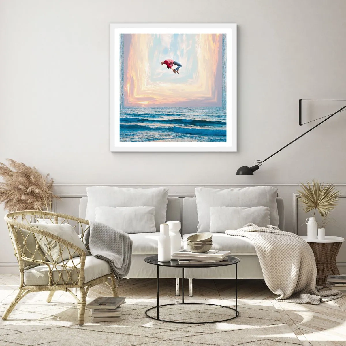 Affisch i vit ram - Till en annan dimension - 50x50 cm