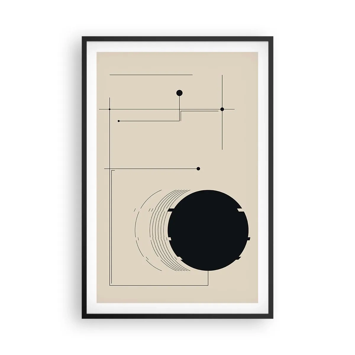 Affisch i svart ram - Fjädrande och dynamisk komposition - 61x91 cm