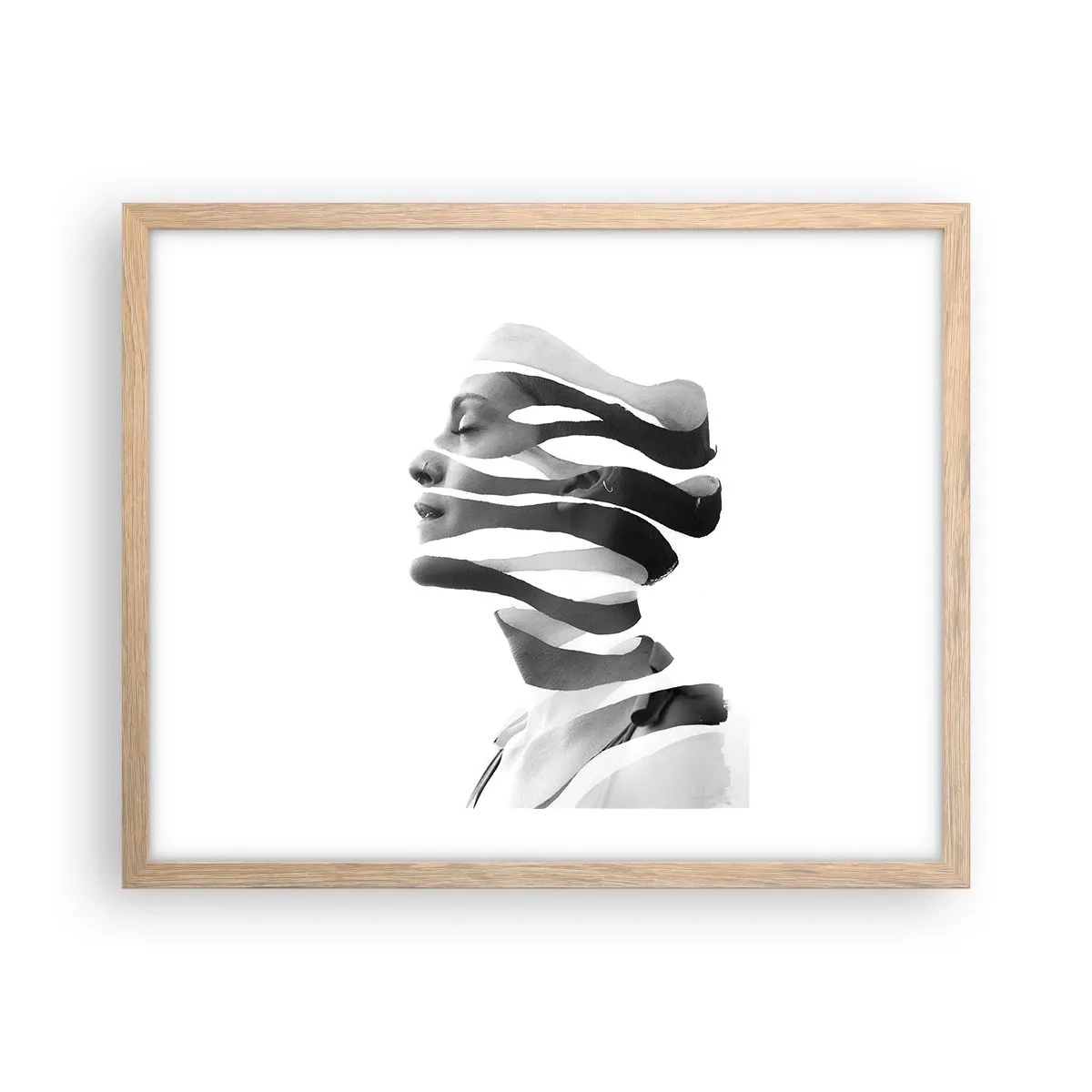 Affisch i ram av ljusek - Surrealistisk porträtt - 50x40 cm