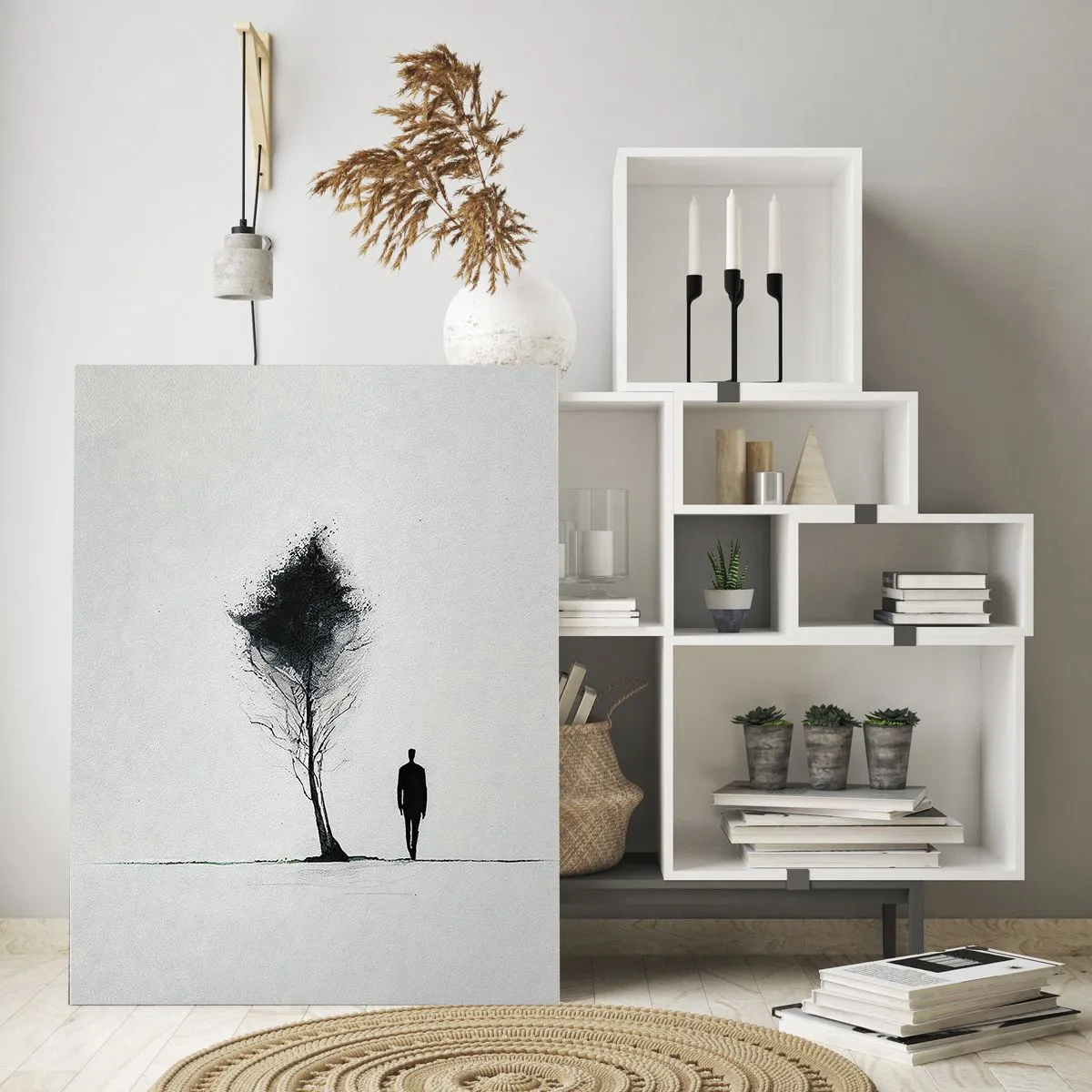 Glastavla - Bild på glas - Vi vandrar alla - 50x70 cm