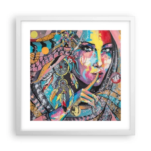 Affisch i vit ram - Var tyst tills du förstår - 40x40 cm