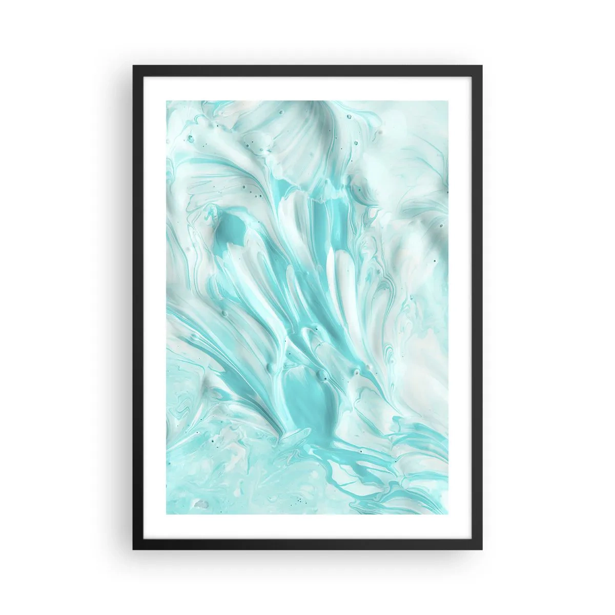 Affisch i svart ram - Turkos abstrakt mönster - 50x70cm - Alltid tillsammans - Modern väggdekoration för vardagsrum och sovrum ARTTOR