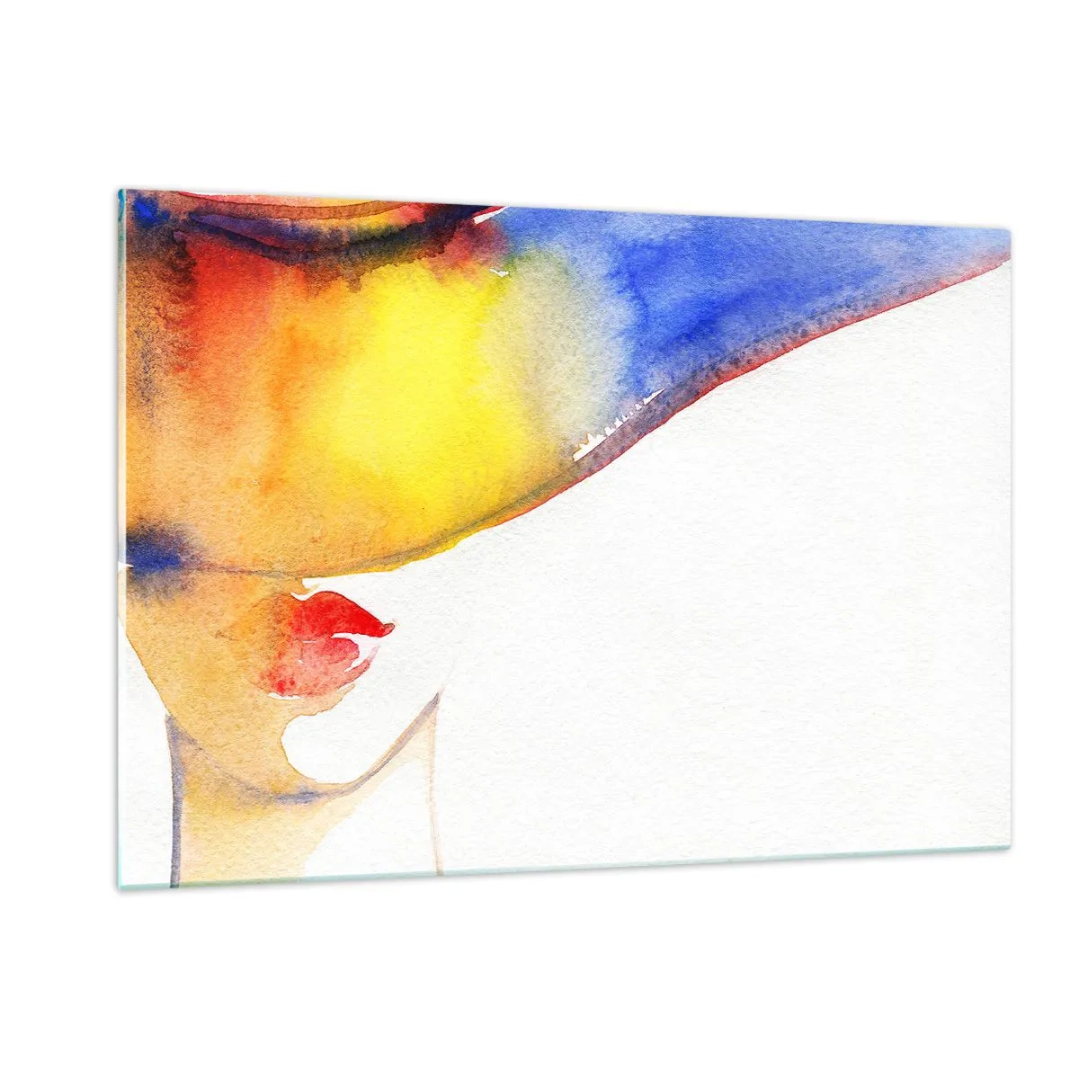 Glastavla - Bild på glas - Damporträtt    - 120x80 cm