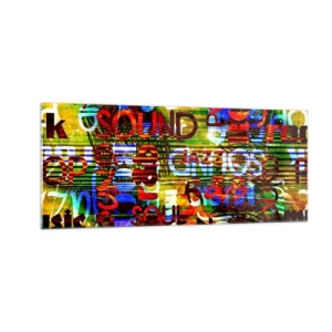 Glastavla - Bild på glas - Ljudets alla färger - 100x40 cm