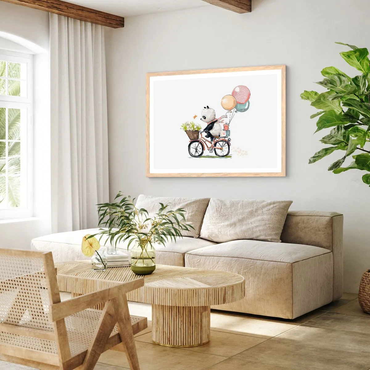 Affisch i ram av ljusek - Lycklig dag - 100x70 cm