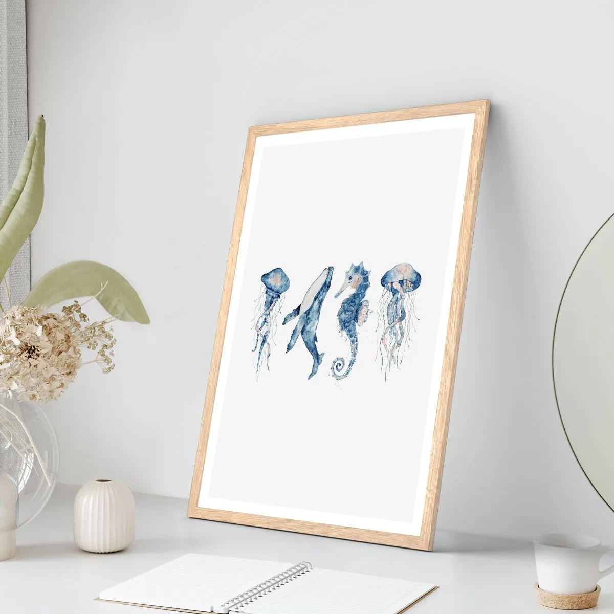 Affisch i ram av ljusek - Havets under - 70x100 cm