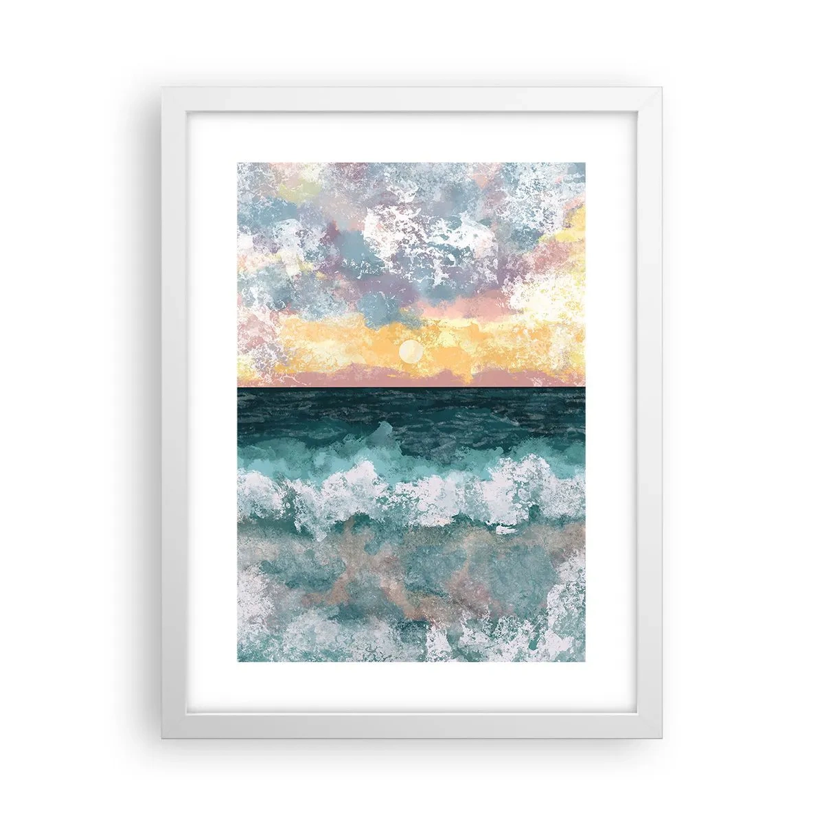 Affisch i vit ram - Vatten, ljus, luft - 30x40 cm