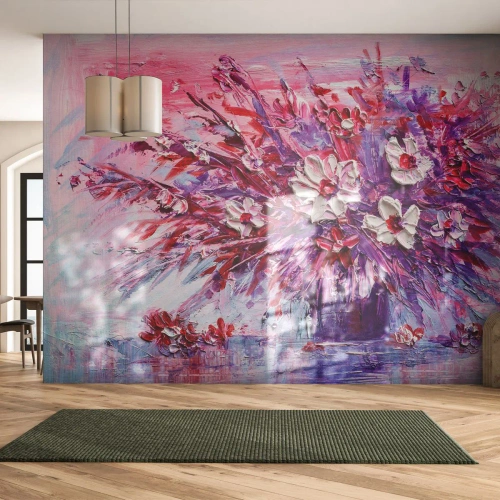 Fototapet Premium Canvas - Oskuld och passion - Blommor, Blombukett, Trädgård - 150x105 cm
