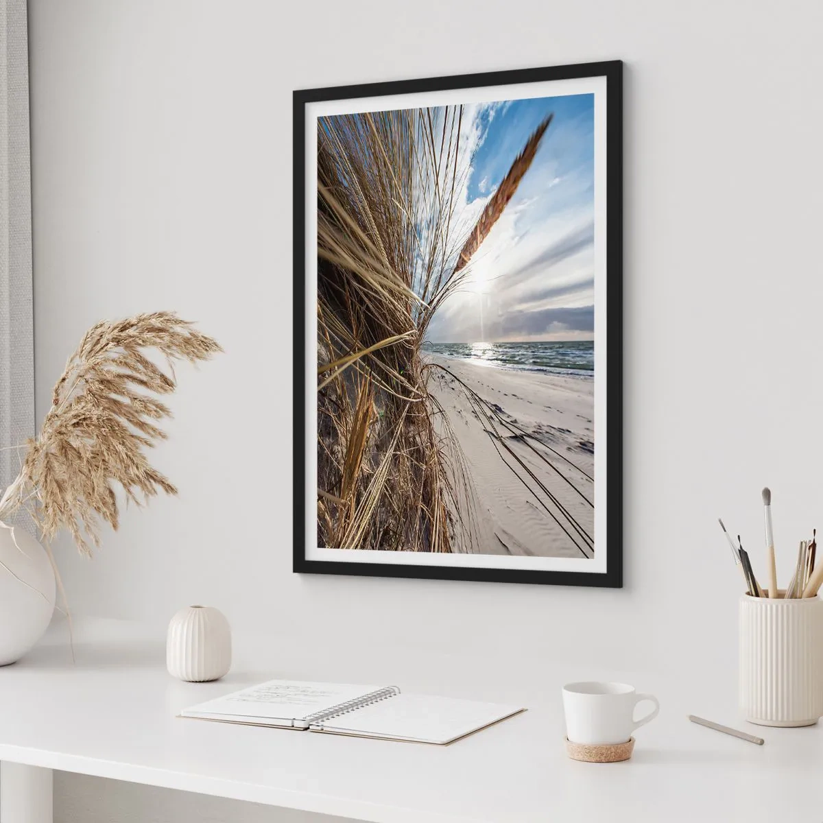 Affisch i svart ram - Elementens möte - 70x100 cm