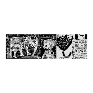 Provbit av fototapet Premium Sand - Rik gatuvärld - Graffiti, Bit, Grafik - 100x30 cm