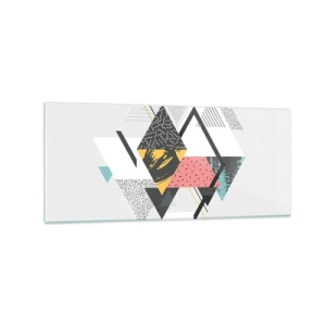 Glastavla - Bild på glas - Komposition med triangel och romb - 120x50 cm