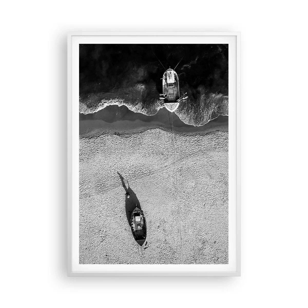 Affisch i vit ram - Fortfarande på stranden... - 70x100 cm