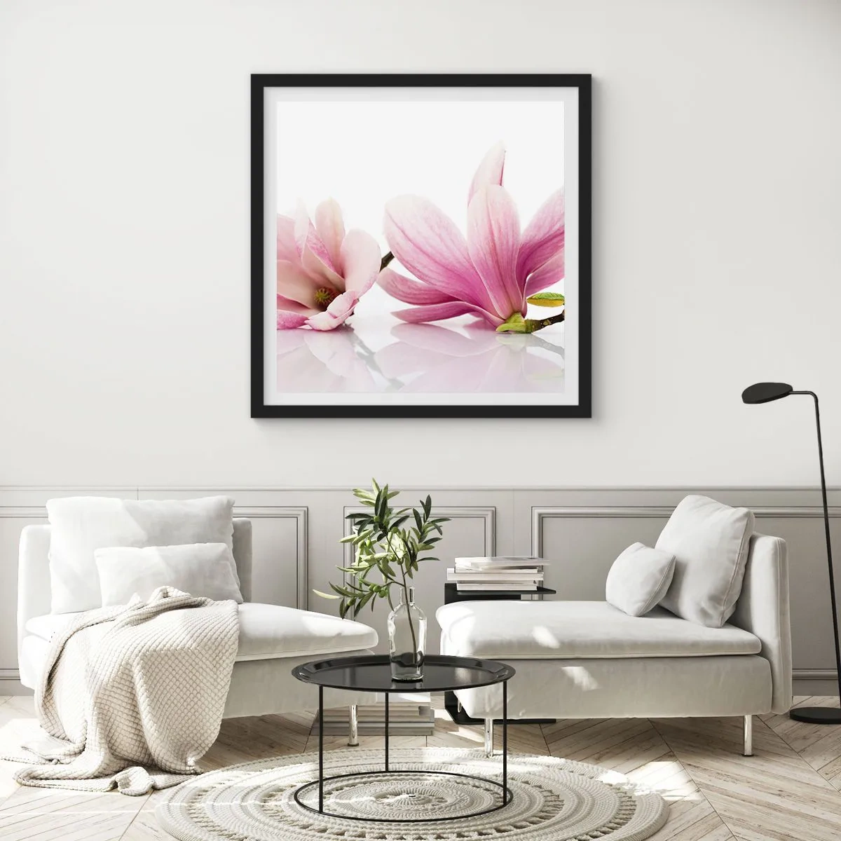 Affisch i svart ram - Lätta som vårkänslan - 40x40 cm