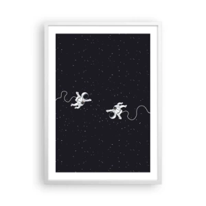 Affisch i vit ram - Rymddans - 50x70 cm