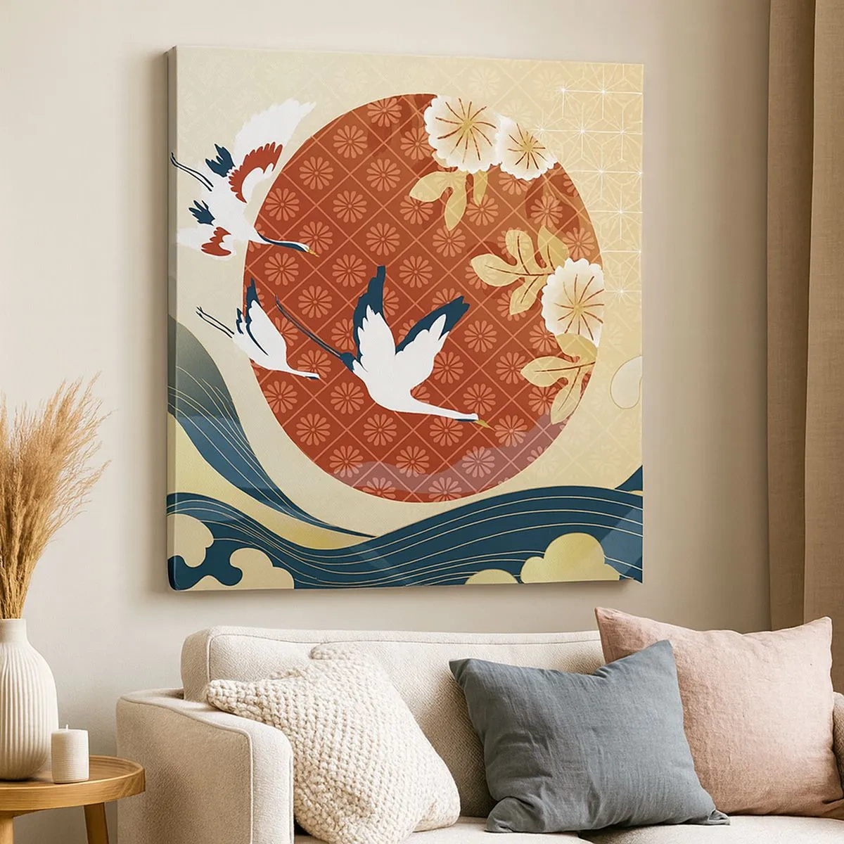 Canvastavla - Bild på duk - Japansk saga - 30x30 cm