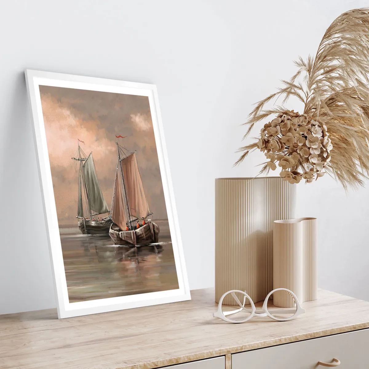 Affisch i vit ram - Seglarnas hemkomst - 61x91 cm